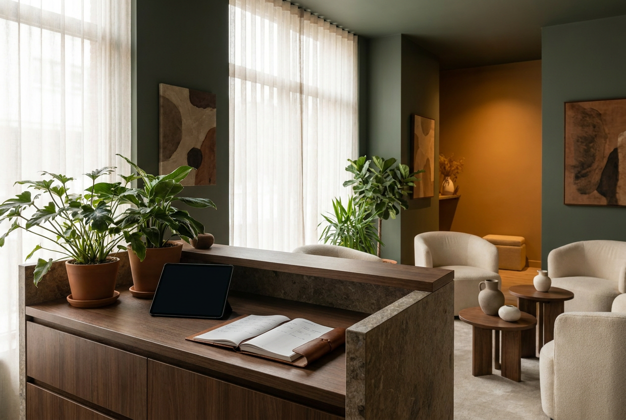 Recepció d'un saló d'estètica